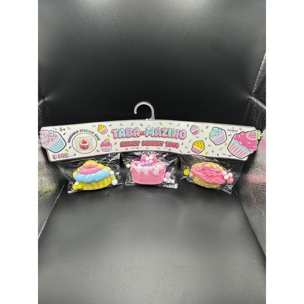 Danbar Global Taba-Mazing Slimey Squishy Toys 3 Piece Dessert Set Cupcake Cake